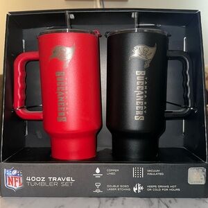 40 oz travel tumbler set Tampa Bay Buccaneers